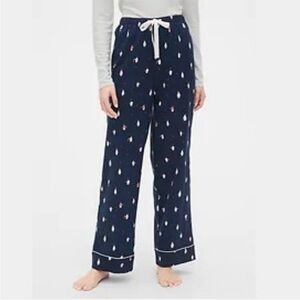 GAP Navy Penguin Flannel Pajama Pants
